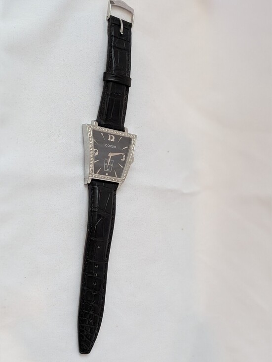 Corum Women\'s Black Leather Strap Diamond-Accented Watch main image 13